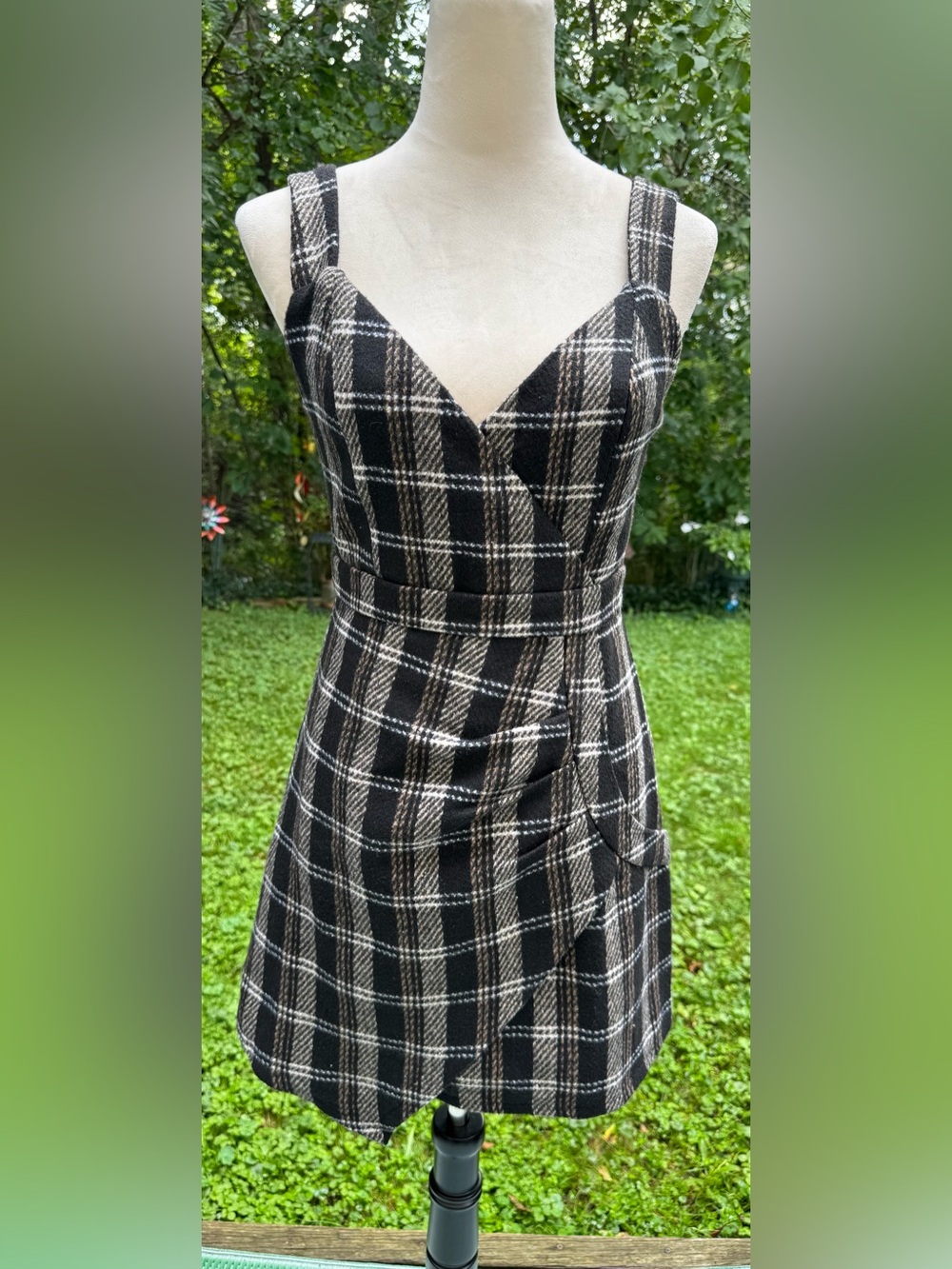 SAGE the Label Women’s Dress Size Small Black & White Wool Blend Lined